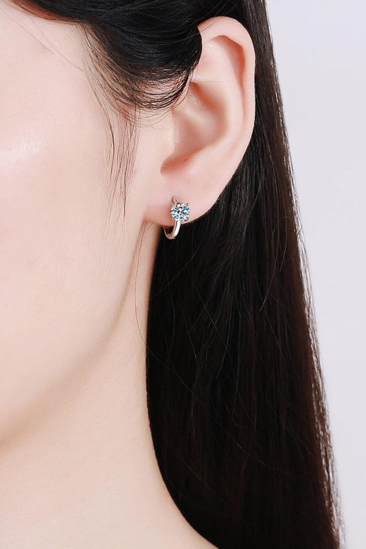 1 Carat Moissanite Huggie Earrings - Flyclothing LLC