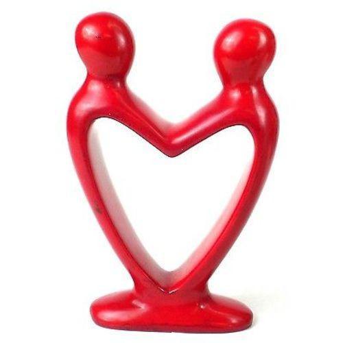 Handcrafted Soapstone Lover's Heart Sculpture in Red - Smolart - Flyclothing LLC