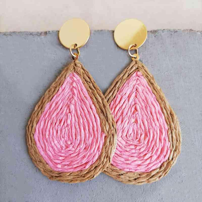 Raffia Grass Teardrop Earrings - Trendsi