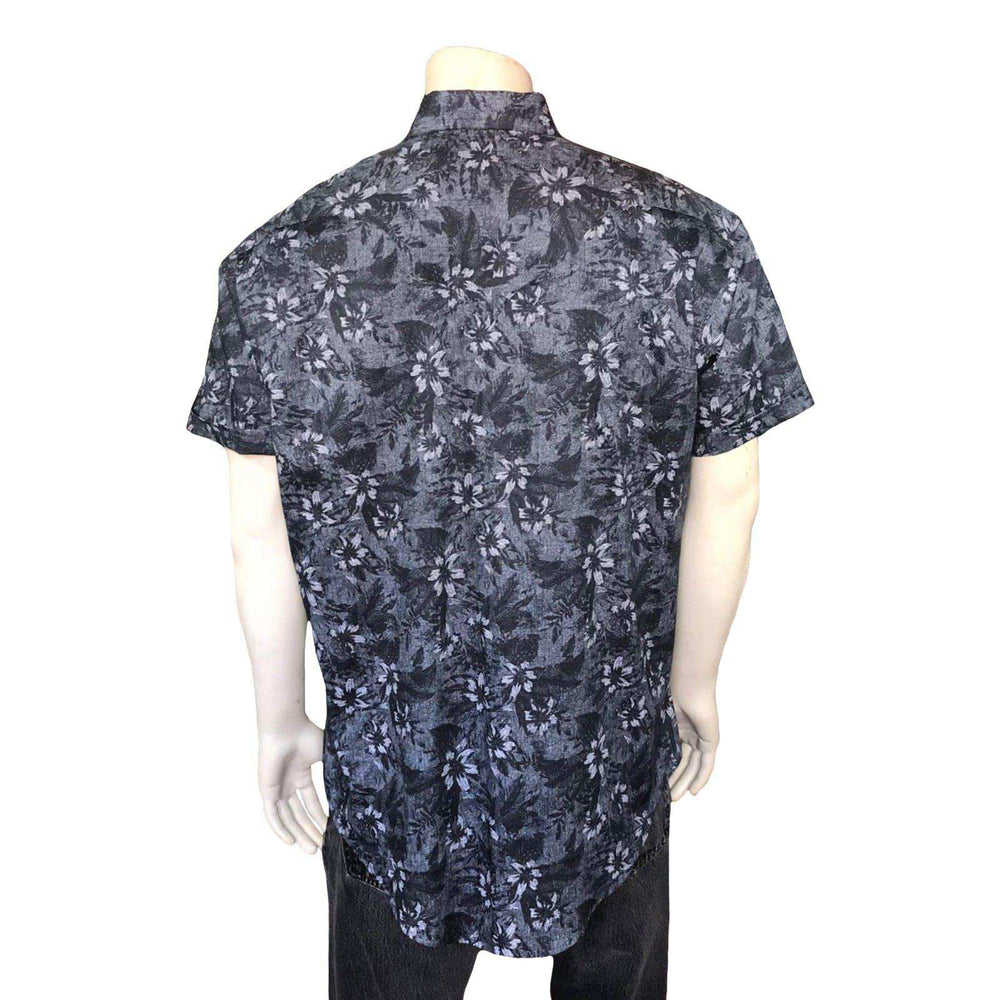 Rockmount Clothing Mens Black Floral Print Short Sleeve Western Shirt - Rockmount Clothing - Flyclothing LLC