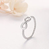 Number 8 Zircon 925 Sterling Silver Ring - Trendsi