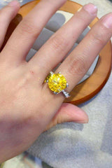 5 Carat Moissanite 925 Sterling Silver Ring in Banana Yellow - Trendsi - Flyclothing LLC