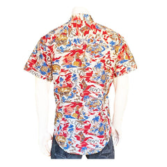 Rockmount Clothing Mens Red Western Hawaiian Print Short Sleeve Shirt - Rockmount Clothing