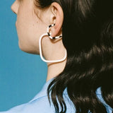 Stainless Steel Oil Drip Cuff Earrings - Trendsi