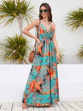 Printed Surplice Spaghetti Strap Dress - Trendsi - Flyclothing LLC