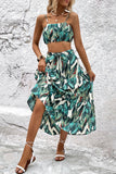 Botanical Print Cami and Tiered Skirt Set - Trendsi
