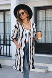 Printed Open Front Pocketed Cardigan - Trendsi - Flyclothing LLC