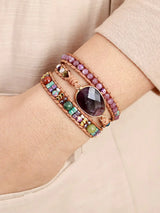 Triple-Layer Amethyst Bracelet - Trendsi - Flyclothing LLC