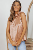 Animal Print Tied Curved Hem Tank - Trendsi