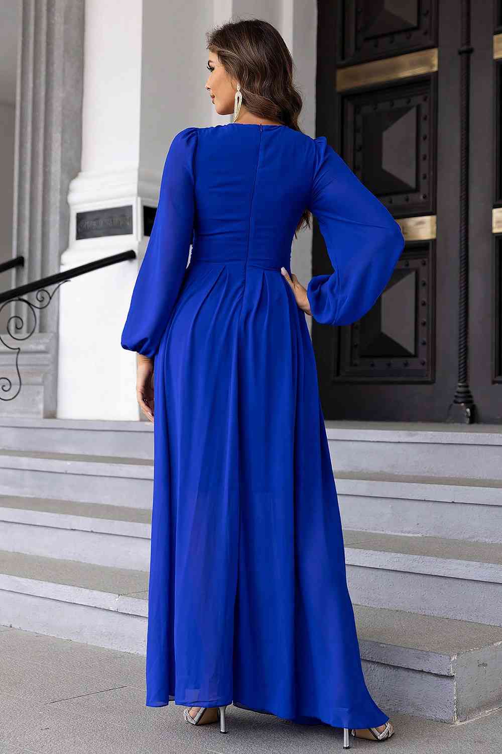 Twist Front Cutout Long Sleeve Dress - Trendsi - Flyclothing LLC