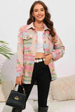 Geometric Button Down Collared Jacket - Trendsi - Flyclothing LLC