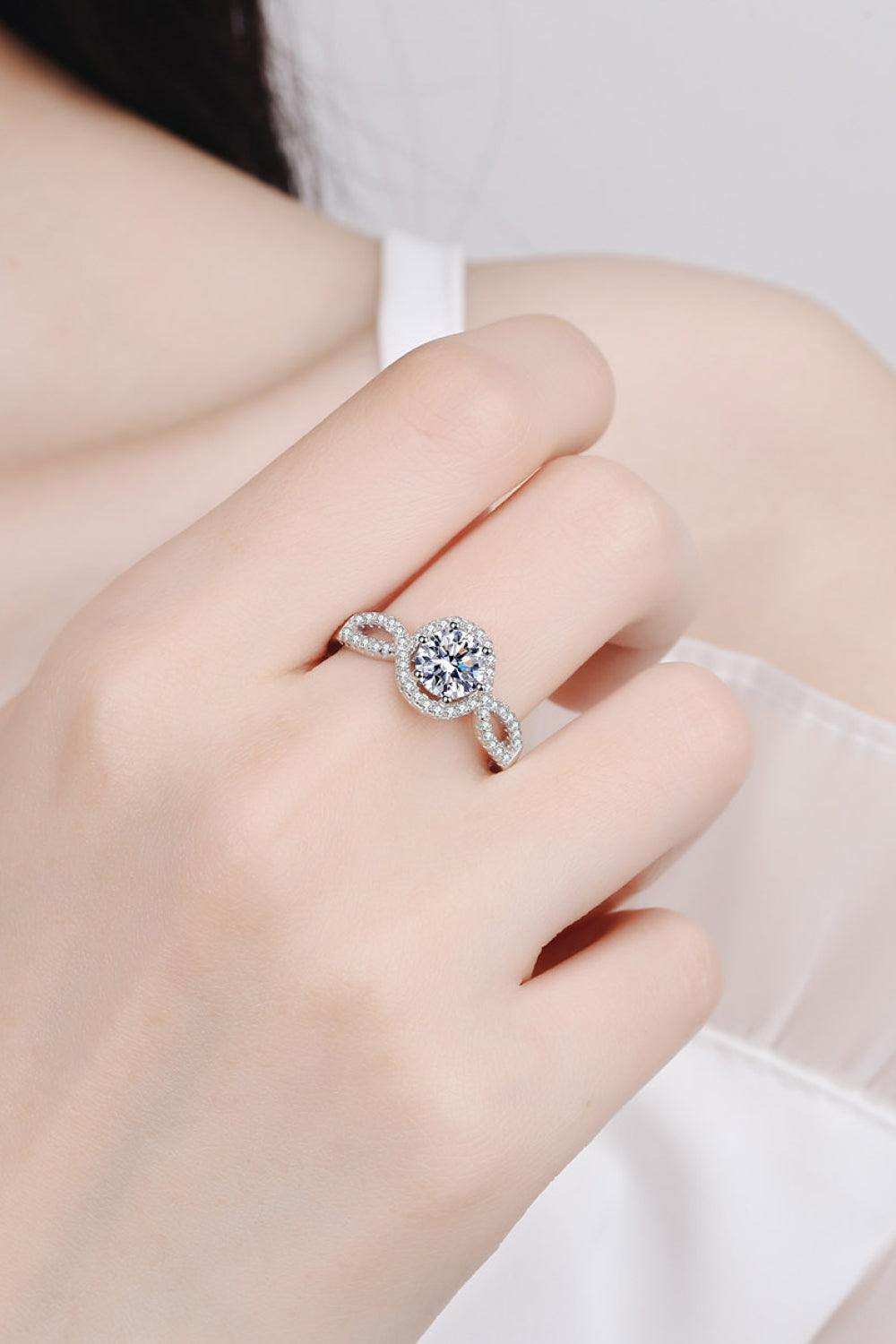 Feel The Joy 925 Sterling Silver Moissanite Ring - Trendsi - Flyclothing LLC
