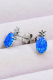 Opal Pineapple Platinum-Plated Earrings - Trendsi
