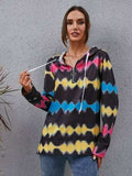 Contrast Quarter Zip Dropped Shoulder Hoodie - Trendsi - Flyclothing LLC
