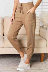 RISEN High Rise Relaxed Joggers - Trendsi - Flyclothing LLC