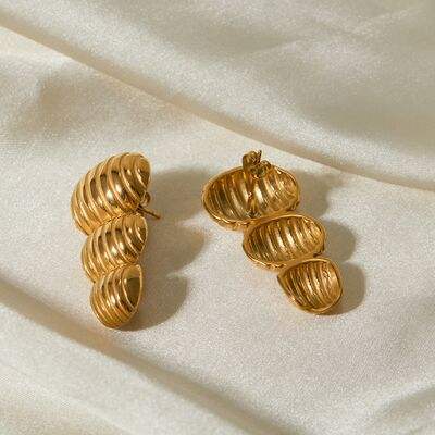 Stainless Steel Geometric Stud Earrings - Trendsi - Flyclothing LLC