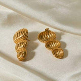 Stainless Steel Geometric Stud Earrings - Trendsi - Flyclothing LLC