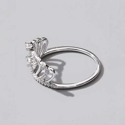 Crown Shape Zircon 925 Sterling Silver Ring - Trendsi - Flyclothing LLC