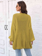 Open Front Dropped Shoulder Longline Cardigan - Trendsi - Flyclothing LLC
