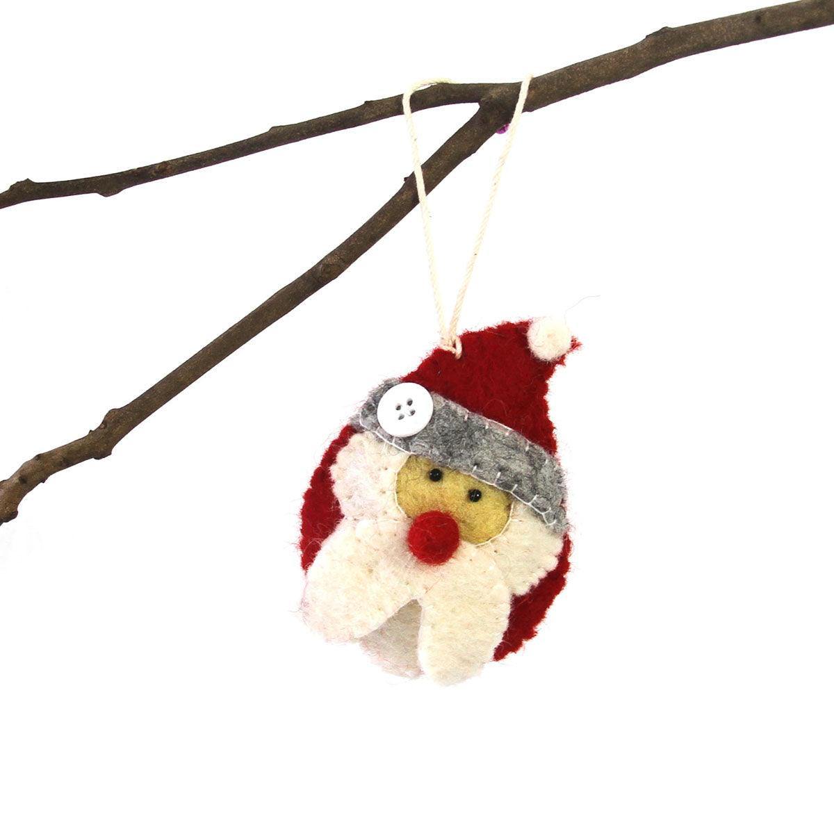 Hand Felted Christmas Ornament: Santa - Global Groove (H) - Global Groove