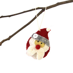 Hand Felted Christmas Ornament: Santa - Global Groove (H) - Global Groove