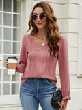 Notched Flounce Sleeve Blouse - Trendsi