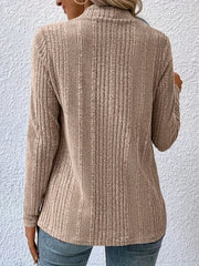Open Front Long Sleeve Cardigan - Trendsi