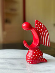 Praying Angel Soapstone Sculpture - Red Finish - SMOLArt