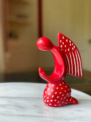 Praying Angel Soapstone Sculpture - Red Finish - Flyclothing LLC