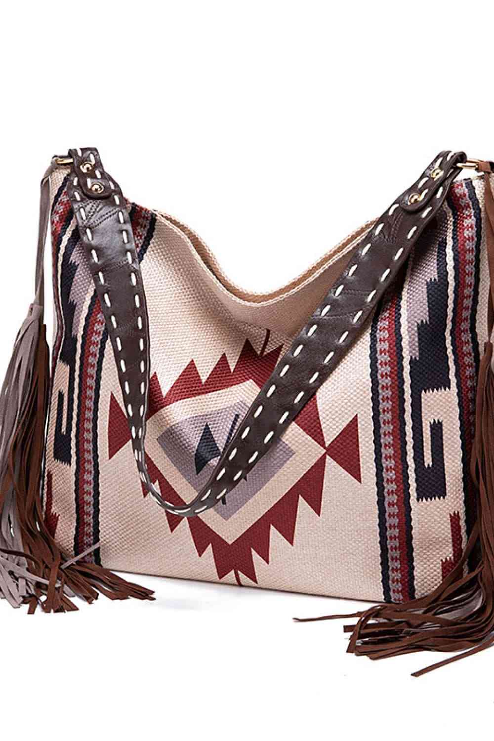 Geometric Canvas Tote Bag - Trendsi - Flyclothing LLC
