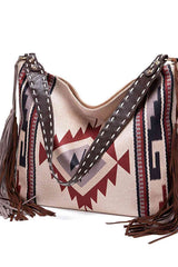 Geometric Canvas Tote Bag - Trendsi - Flyclothing LLC