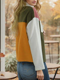 Color Block Zip-Up Long Sleeve Jacket - Trendsi