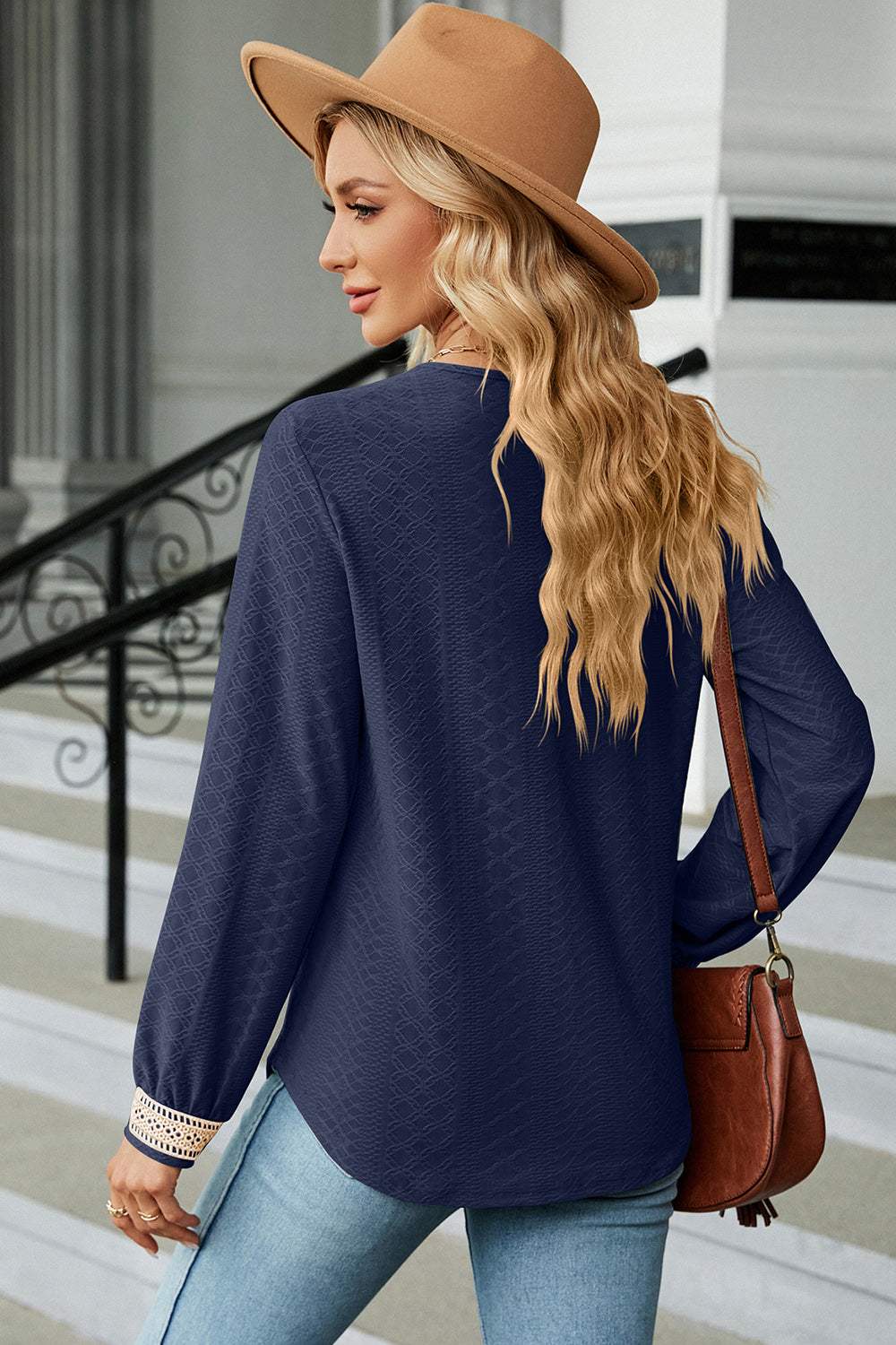 V-Neck Long Sleeve T-Shirt - Trendsi - Flyclothing LLC