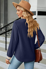 V-Neck Long Sleeve T-Shirt - Trendsi - Flyclothing LLC