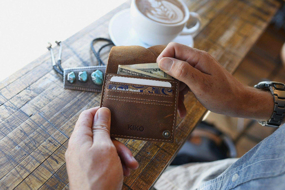 Kiko Leather Wing Fold Card Case - Kiko - Flyclothing LLC