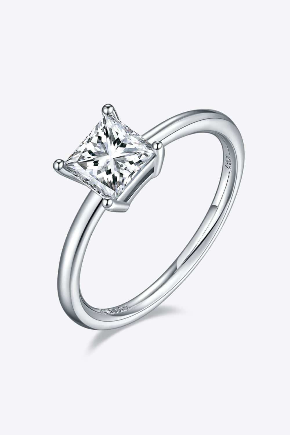 1 Carat Moissanite 925 Sterling Silver Solitaire Ring - Trendsi - Flyclothing LLC