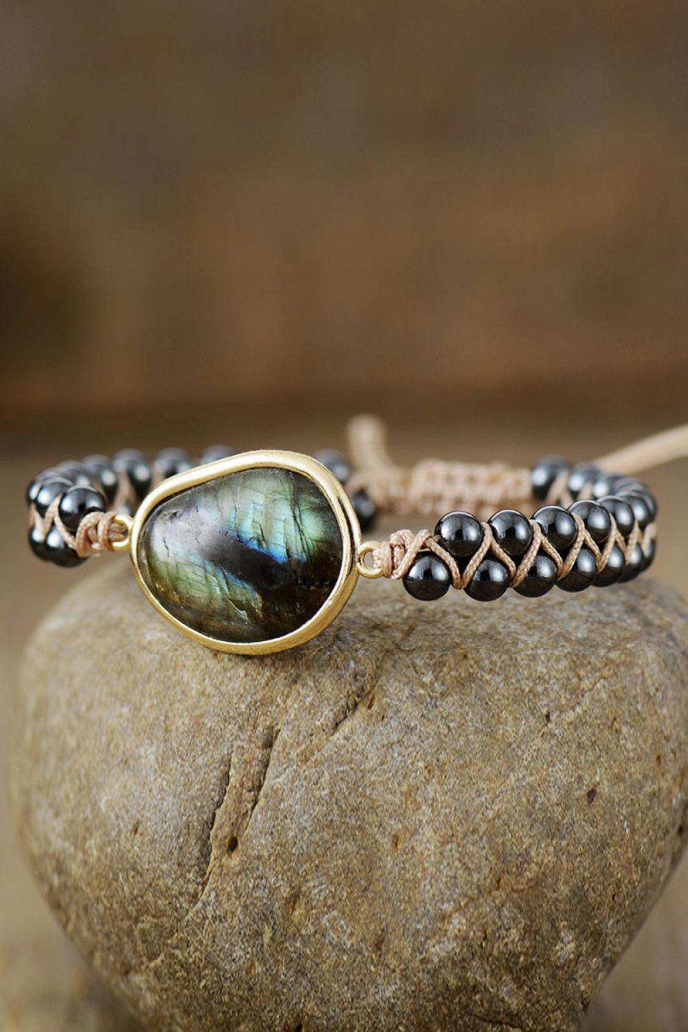Natural Stone Beaded Bracelet - Trendsi - Flyclothing LLC
