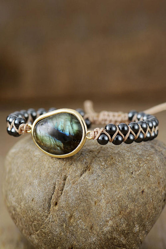 Natural Stone Beaded Bracelet - Trendsi