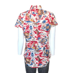 Rockmount Clothing Womens Red Western Hawaiian Print Short Sleeve Shirt - Rockmount Clothing