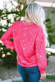 Printed Round Neck Long Sleeve Sweatshirt - Trendsi