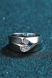 Moissanite Rhodium-Plated Ring - Trendsi - Flyclothing LLC