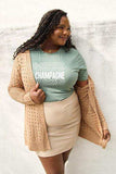 Simply Love Full Size CHAMPAGNE VIBES Round Neck T-Shirt - Trendsi - Flyclothing LLC
