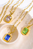 Zircon 18K Gold-Plated Geometrical Shape Pendant Necklace - Flyclothing LLC