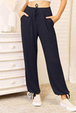 Basic Bae Full Size Soft Rayon Drawstring Waist Pants with Pockets - Trendsi - Flyclothing LLC