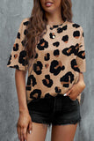 Animal Print Dropped Shoulder Round Neck T-Shirt - Trendsi - Flyclothing LLC