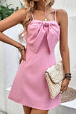 Bow Detail Spaghetti Strap Dress - Trendsi