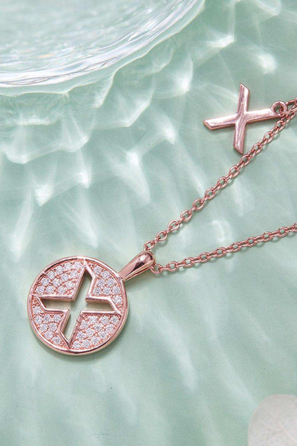 Moissanite U to Z Pendant Necklace - Trendsi - Flyclothing LLC