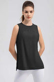 Slit Round Neck Tank - Trendsi - Flyclothing LLC