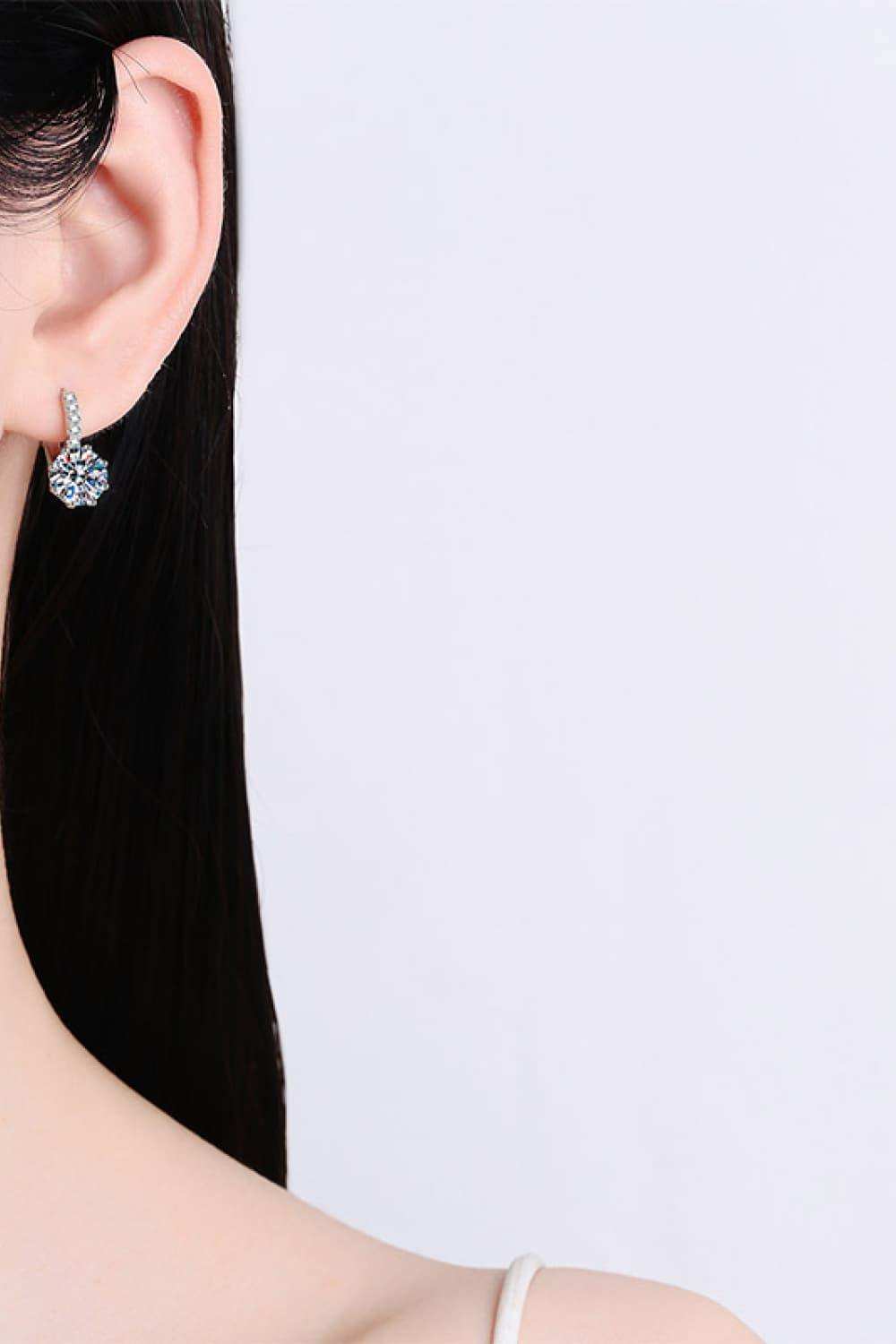 4 Carat Moissanite 925 Sterling Silver Earrings - Trendsi - Flyclothing LLC