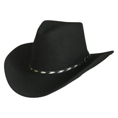 Crushable Black Felt Western Cowboy Hat - Flyclothing LLC